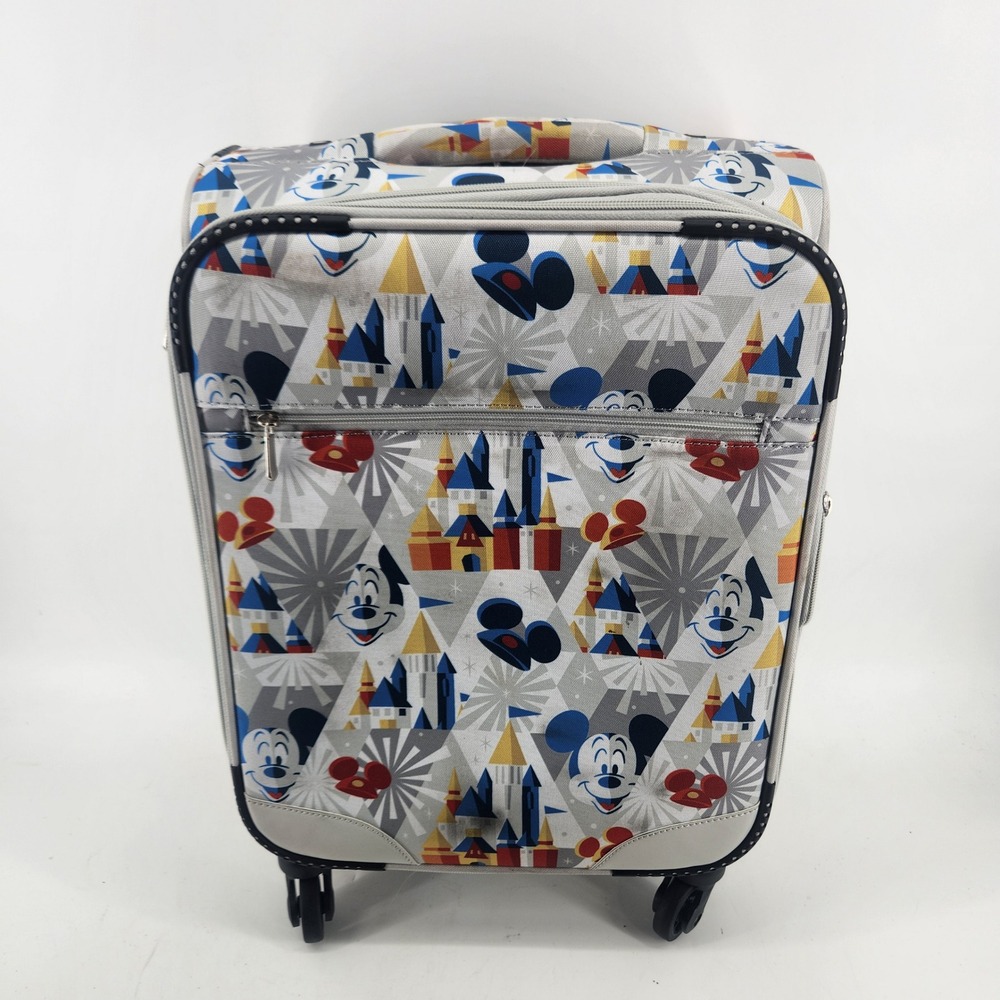 Disney Parks Mickey Mouse Castle Spinner Suitcase Carry On 21 Inch Luggage